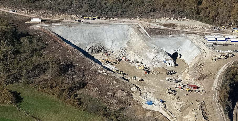 Vista aérea de la zona en obras.