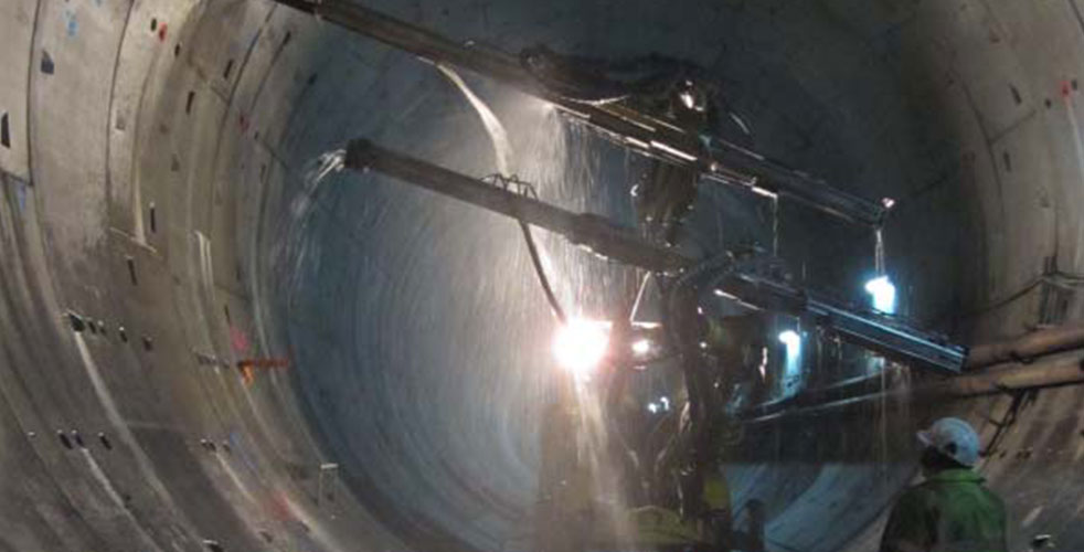 Imagen iluminada de un tunel