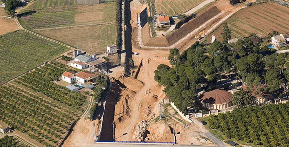 Obras de prevención contra avenidas del Barranco de Benimodo